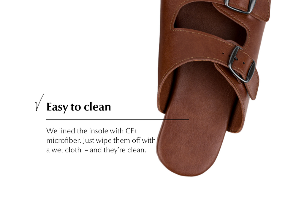barefoot slip-on sandals brown