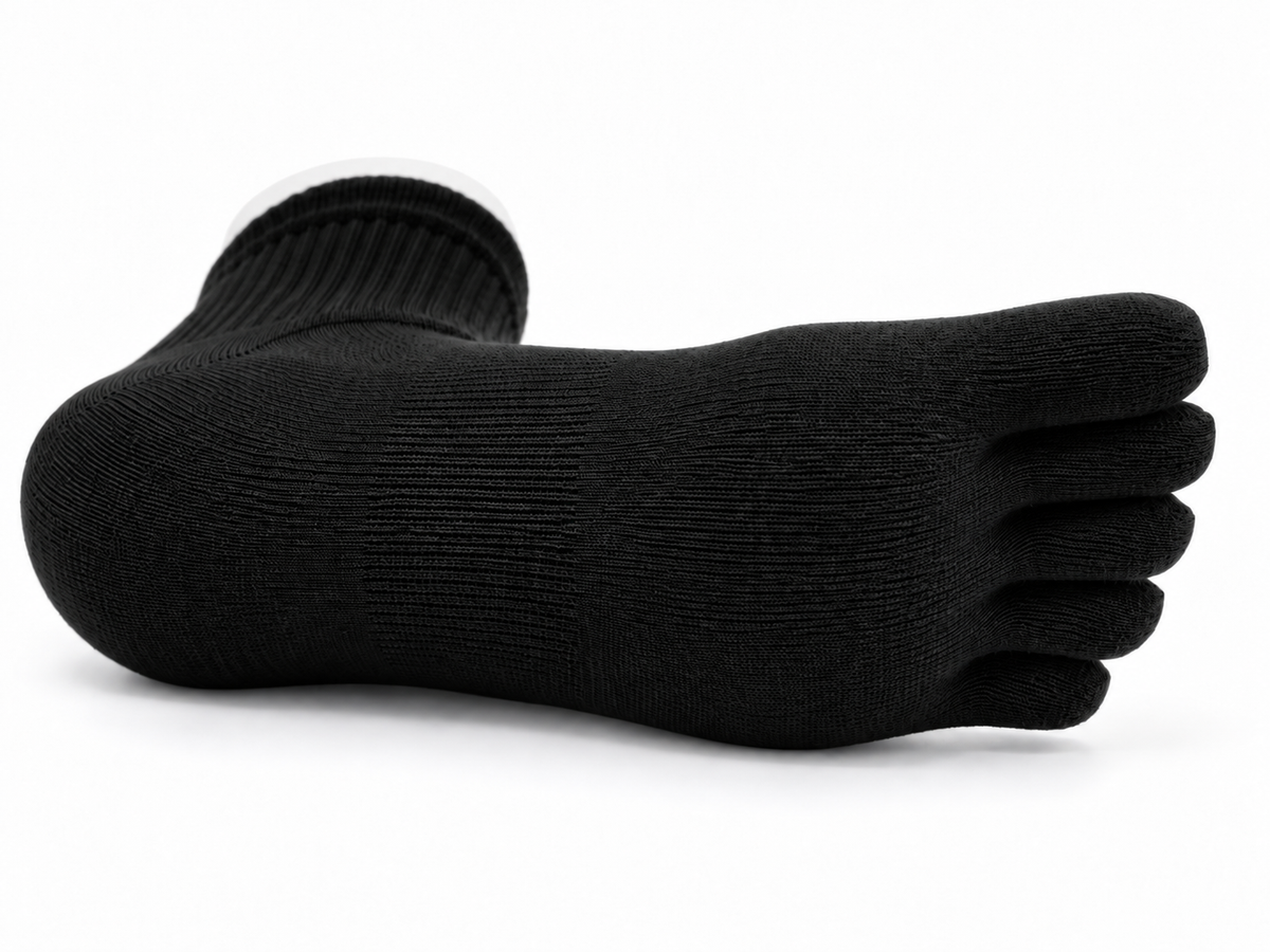 Correct Toes® Mini Crew Merino Wool Socks - Black
