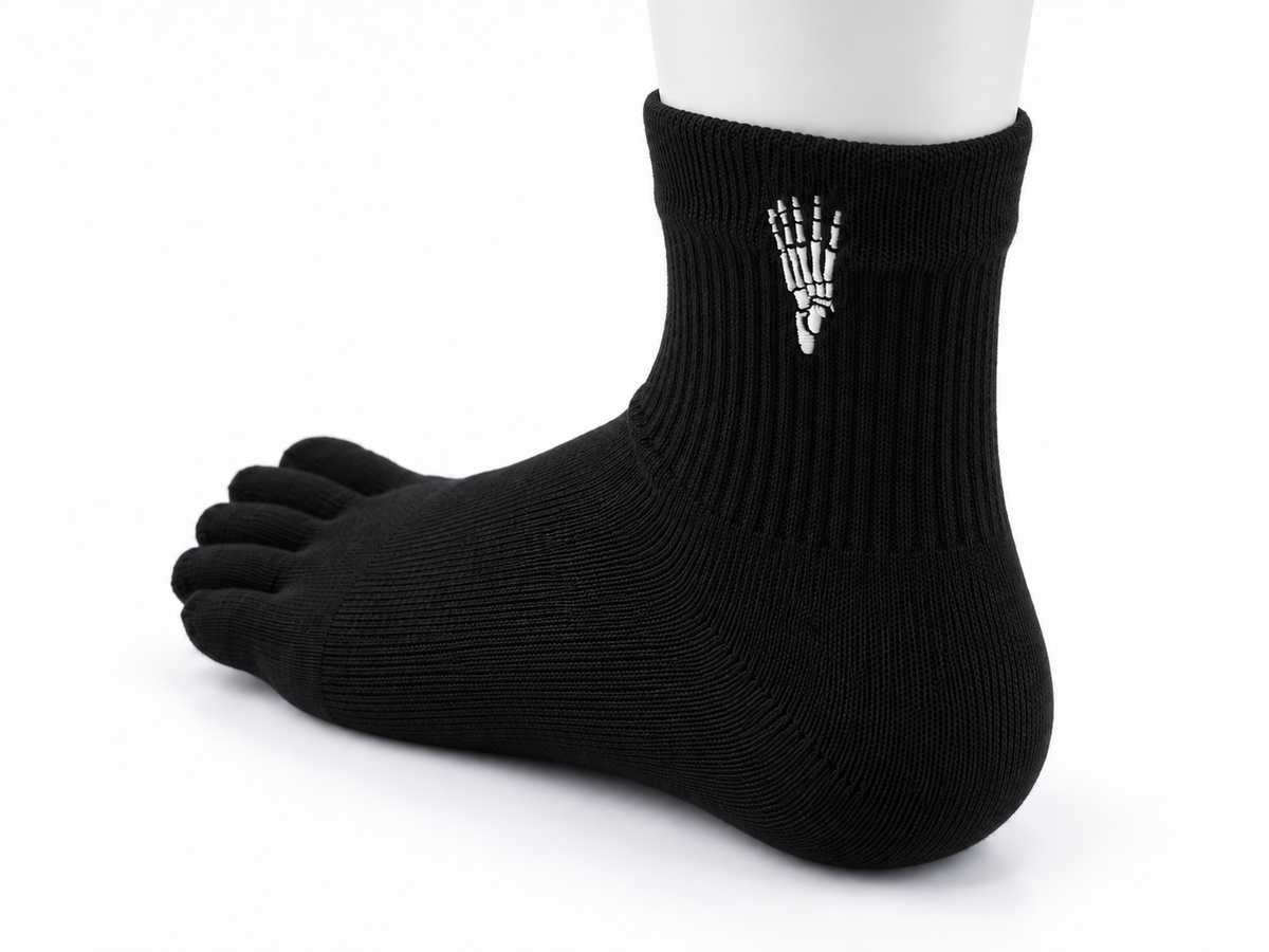 Correct Toes® Mini Crew Merino Wool Socks - Black