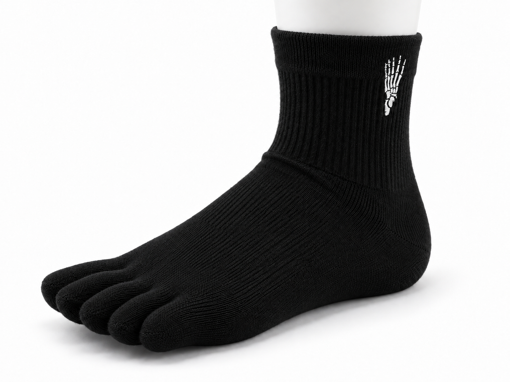 Correct Toes® Mini Crew Merino Wool Socks - Black