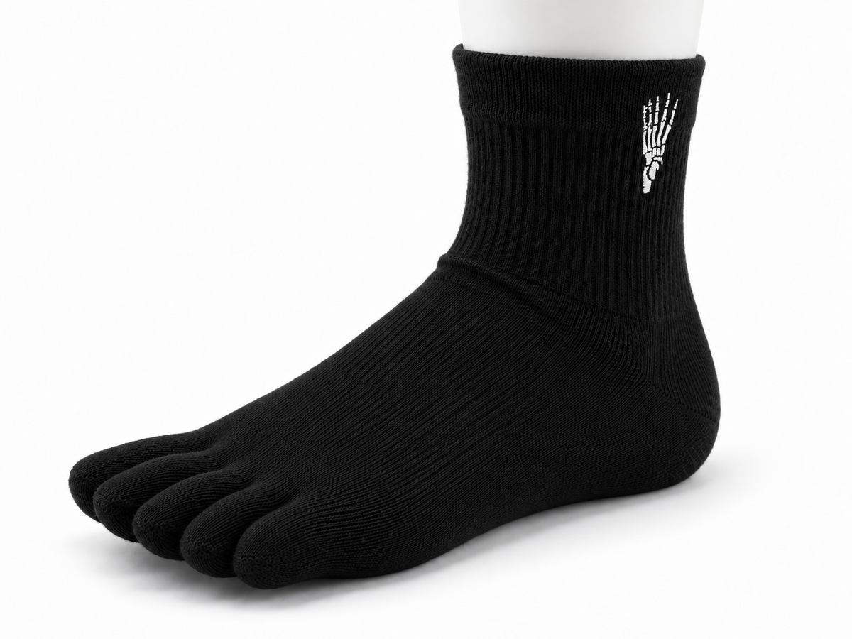 Correct Toes® Mini Crew Merino Wool Socks - Black