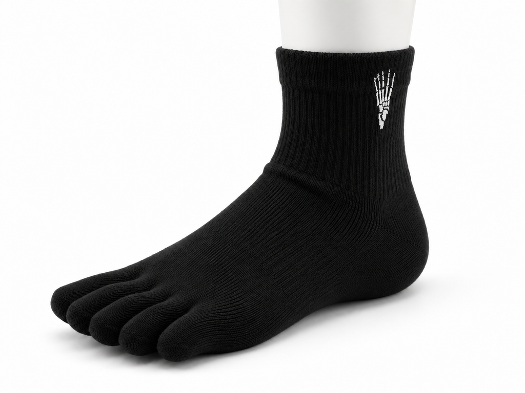Correct Toes® Mini Crew Merino Wool Socks - Black