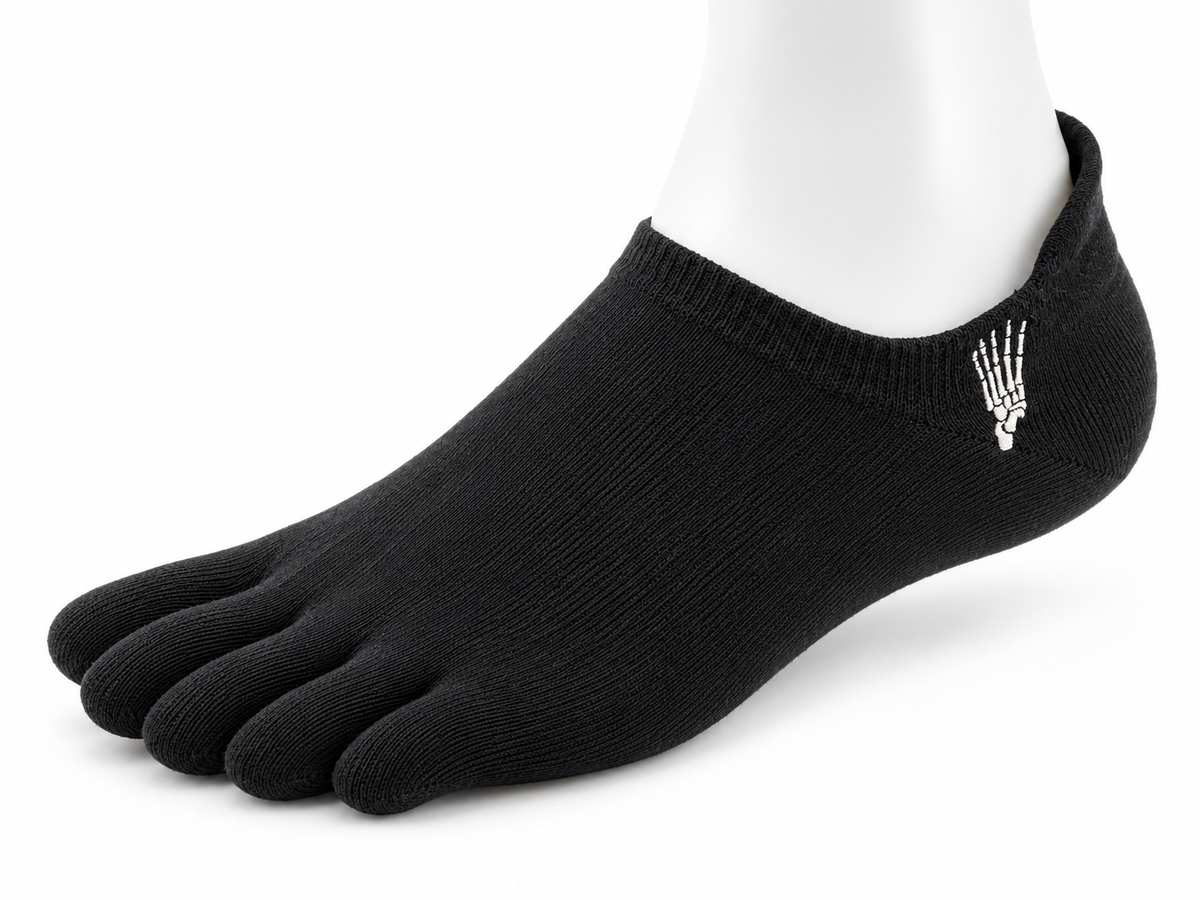Correct Toes® No Show Merino Wool Socks - Black