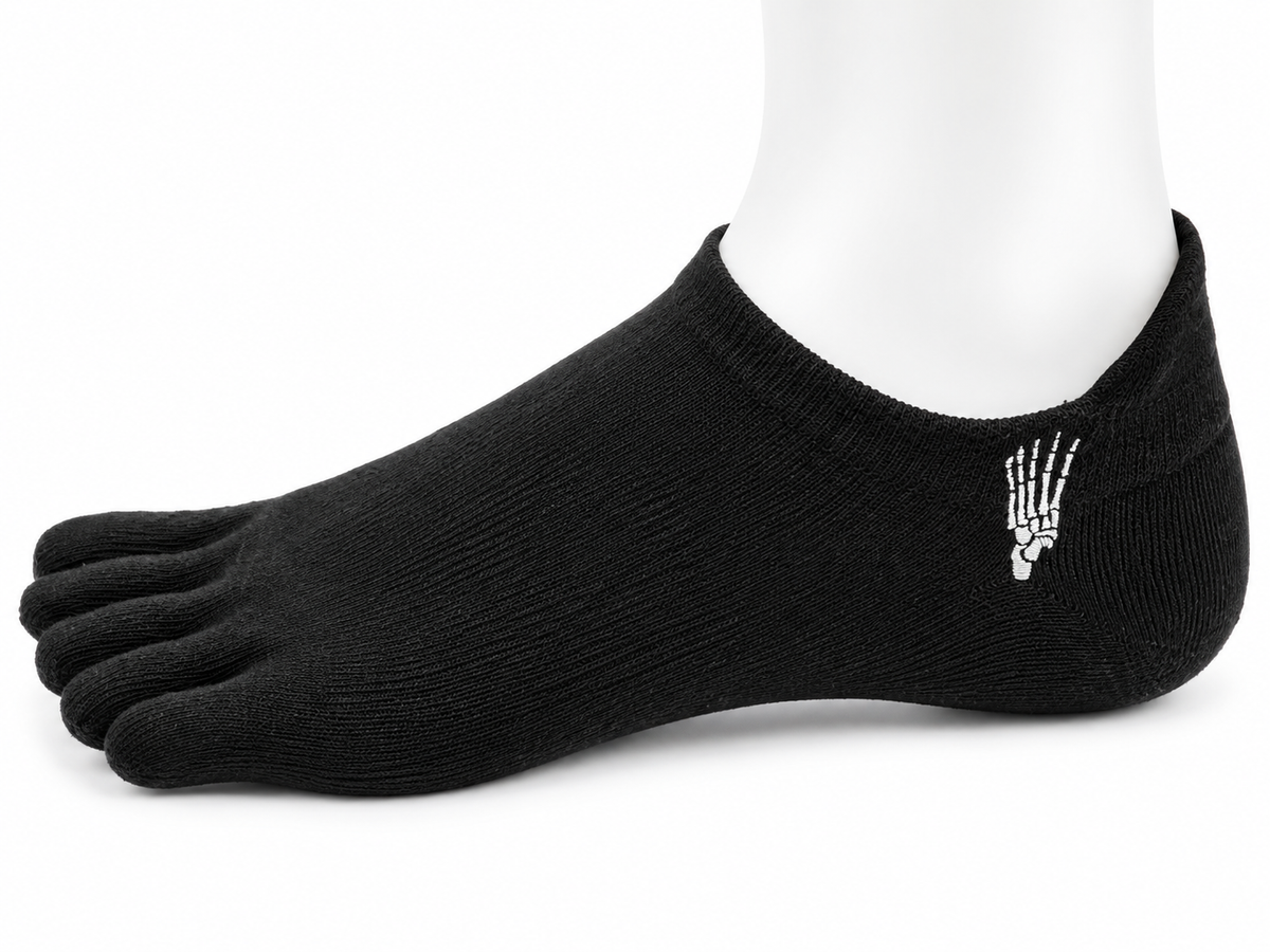 Correct Toes® No Show Merino Wool Socks - Black