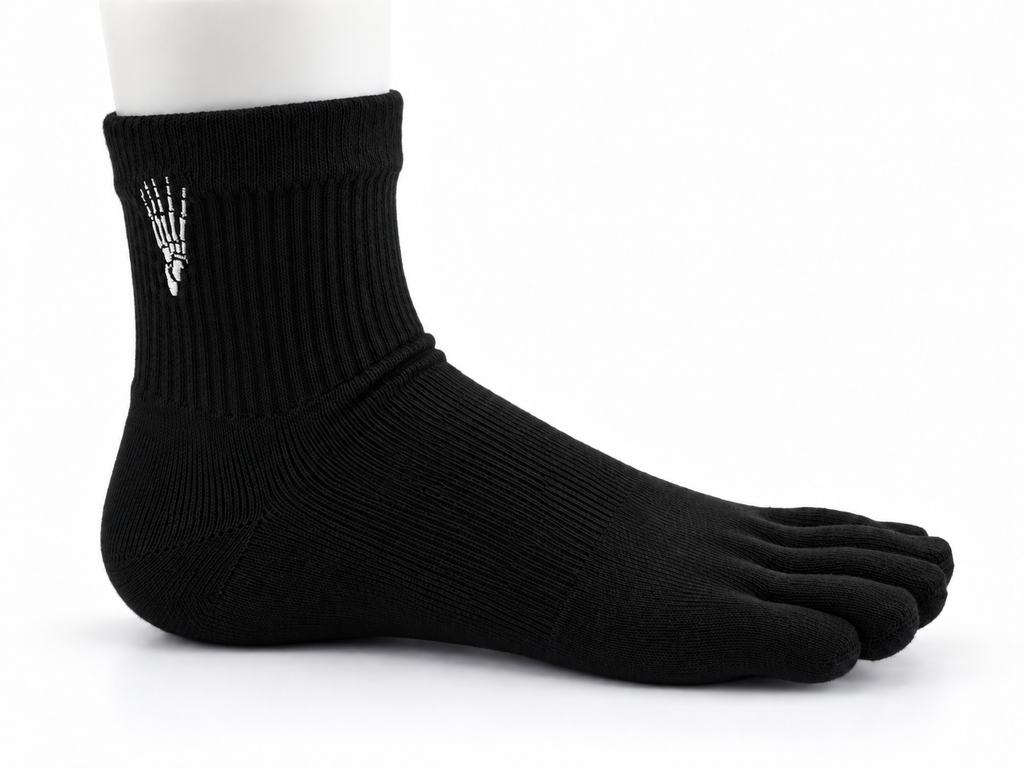 Correct Toes® Mini Crew Merino Wool Socks - Black