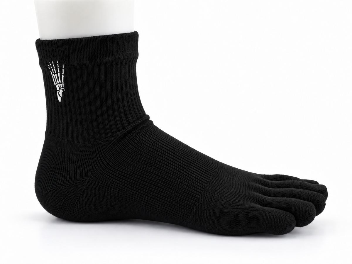 Correct Toes® Mini Crew Merino Wool Socks - Black