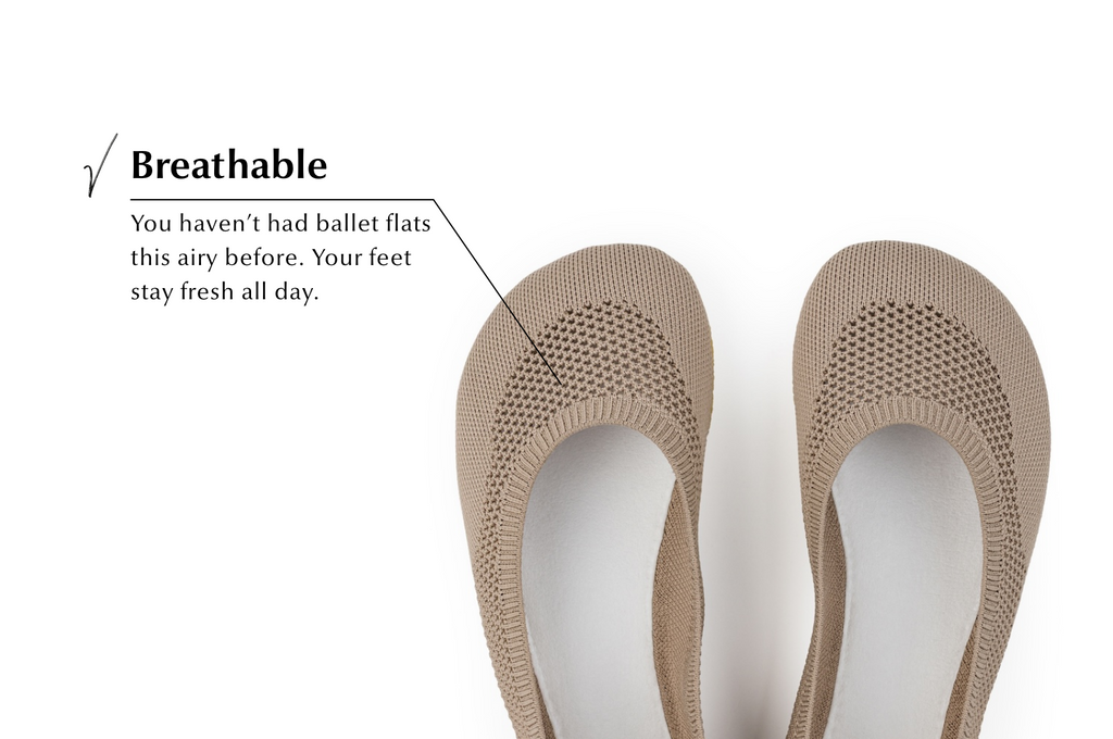 Comfort Knit Ballet Flats Softy Beige