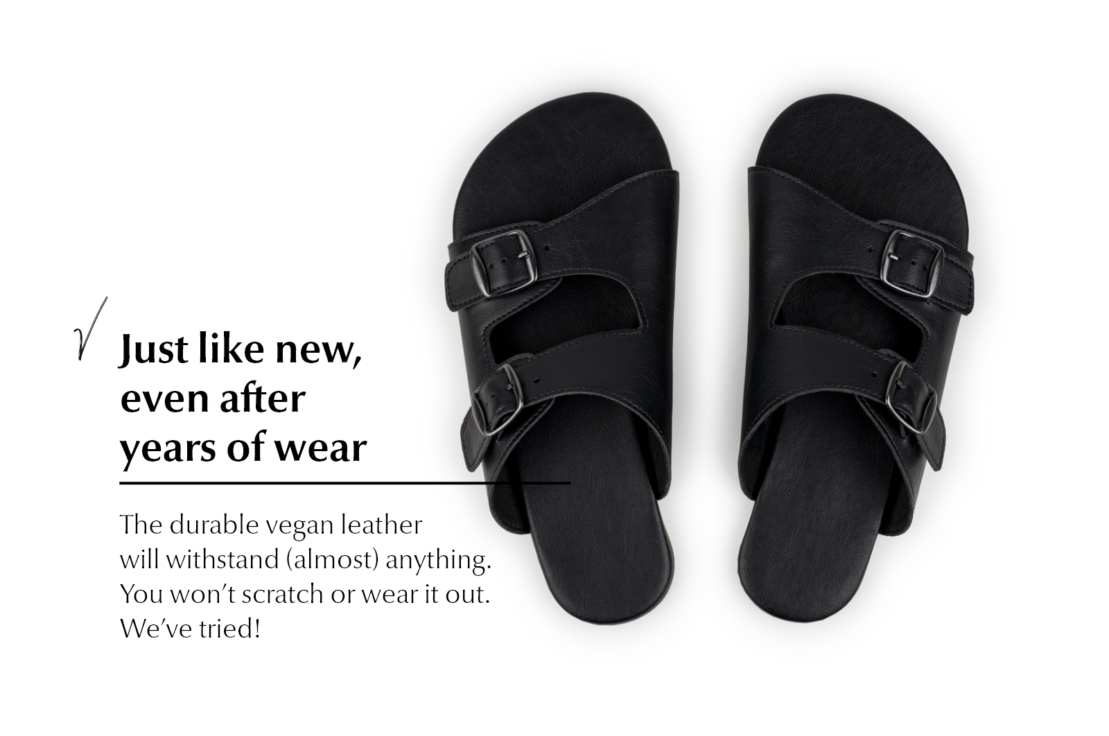 Comfort slip-on sandals black