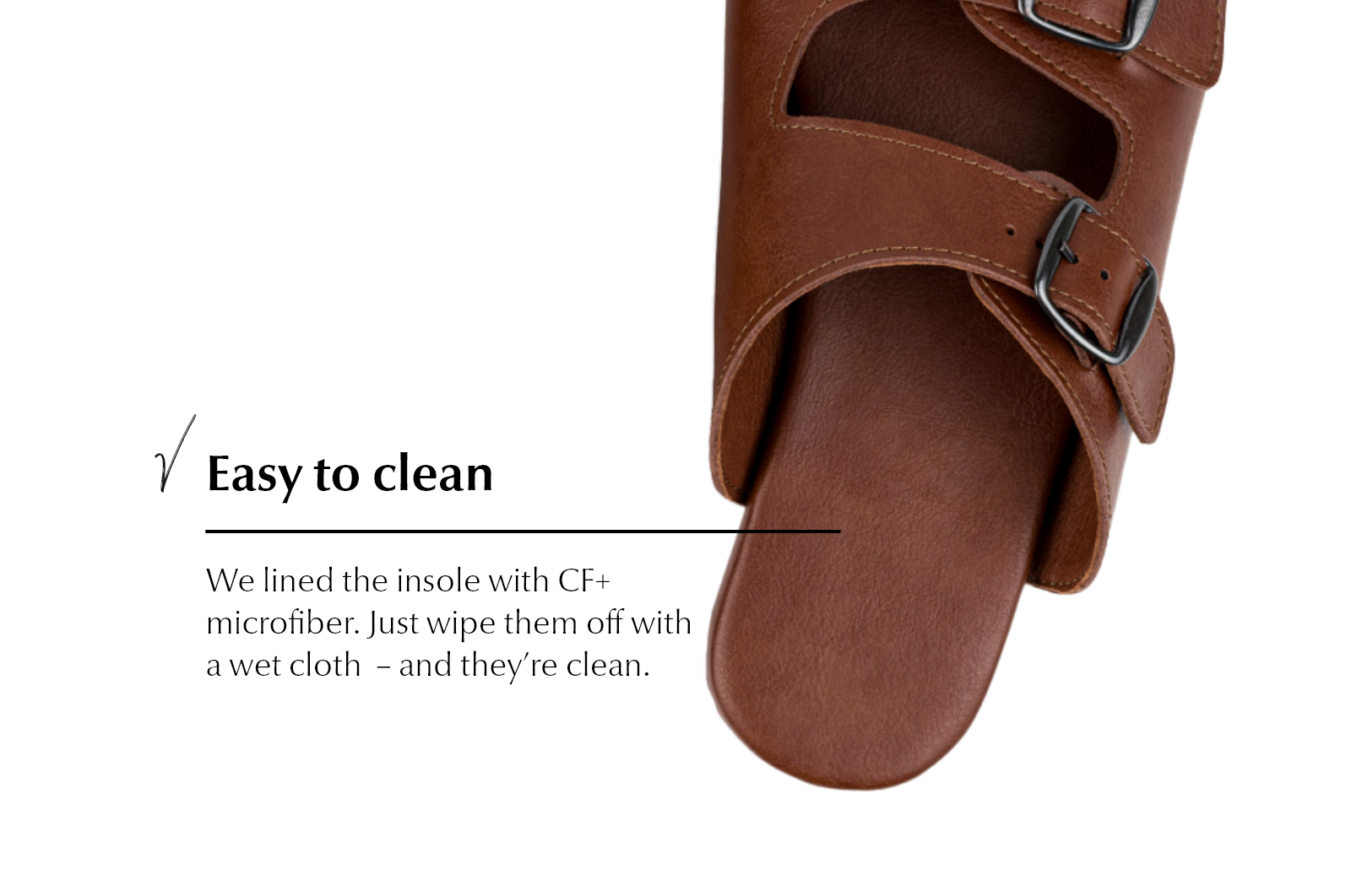Comfort slip-on sandals brown