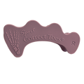 Mauve Correct Toes SPORT toe spacer with skeletal foot design and right foot indicator.