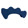 Dark blue Correct Toes SPORT® toe spacer with embossed skeletal foot design and lettering.