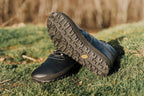 Hiker black barefoot ankle trekking boots