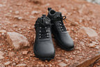 Hiker black barefoot ankle trekking boots