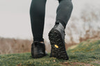 Hiker black barefoot ankle trekking boots