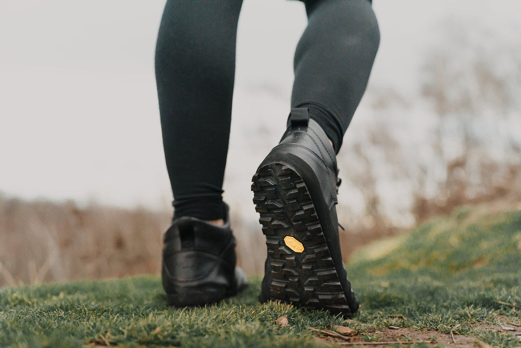 Hiker black xWide barefoot ankle trekking boots