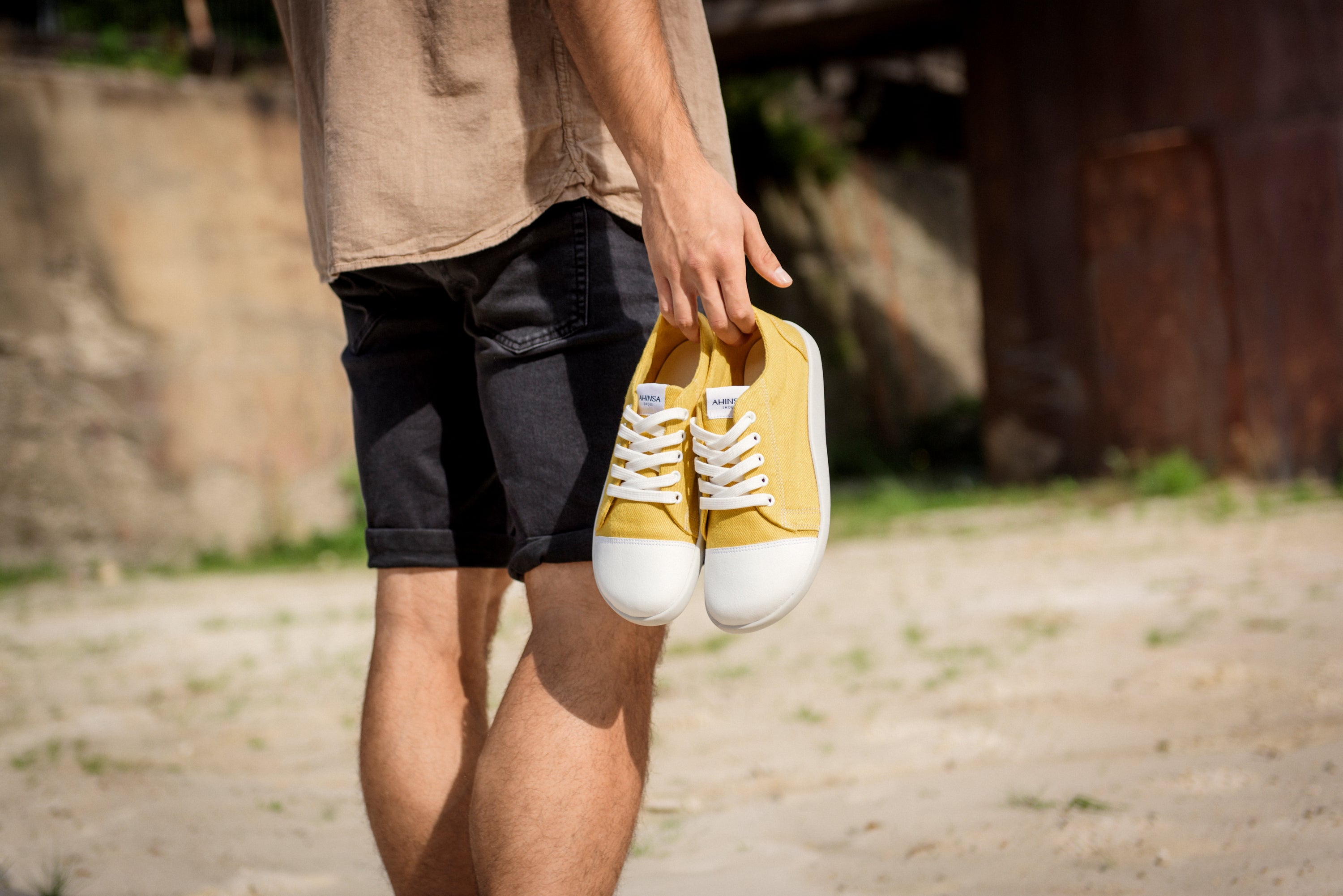 barefoot sneakers Street – Mustard Hemp