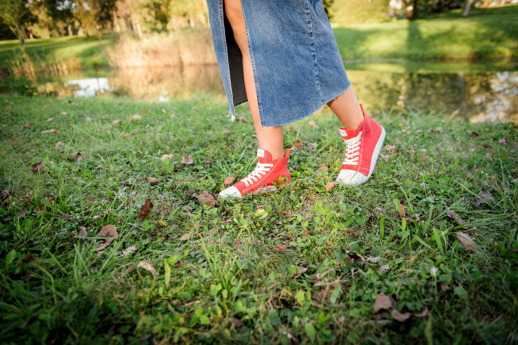 Comfort sneakers Street high-top – Red Hemp