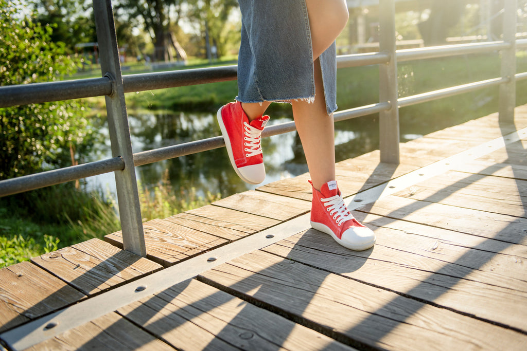 barefoot sneakers Street high-top – Red Hemp