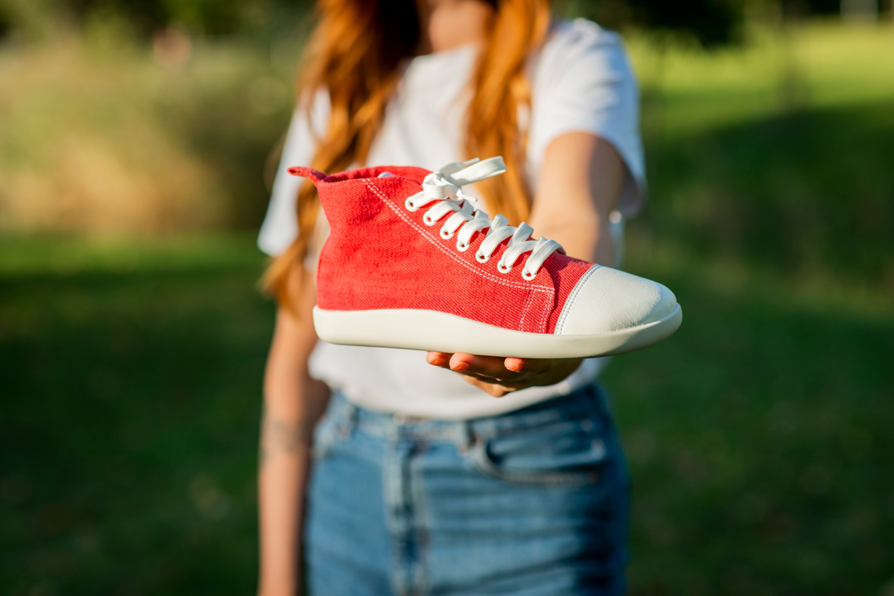 Comfort sneakers Street high-top – Red Hemp