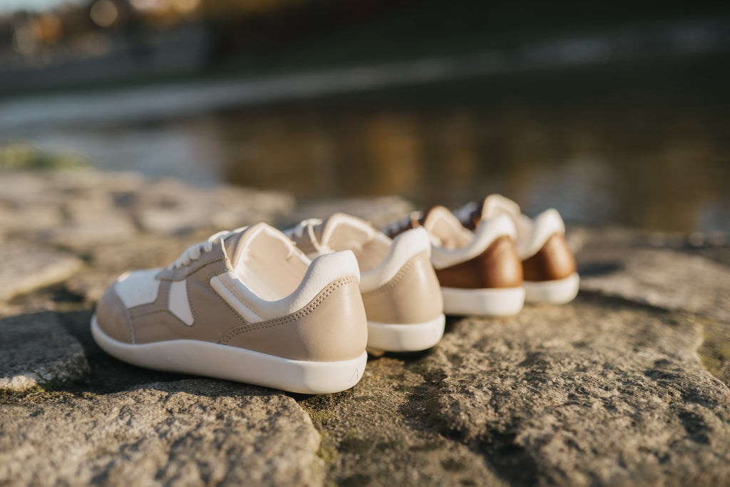 Barefoot Sneakers Yuva Beige & White
