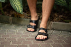 barefoot slip-on sandals black