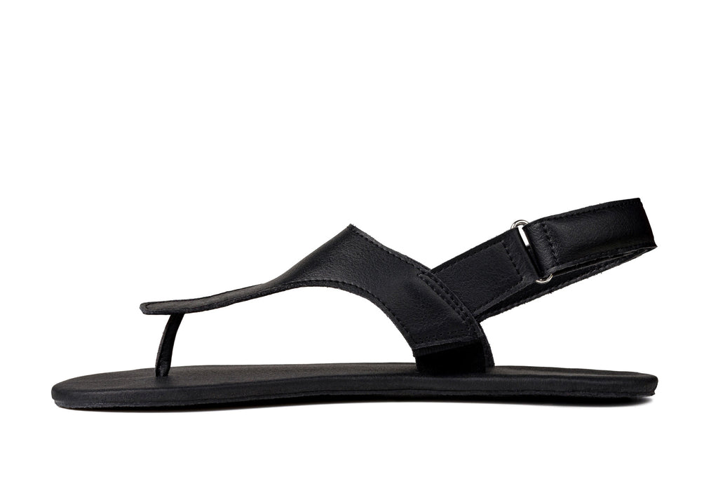 Simple barefoot black sandals