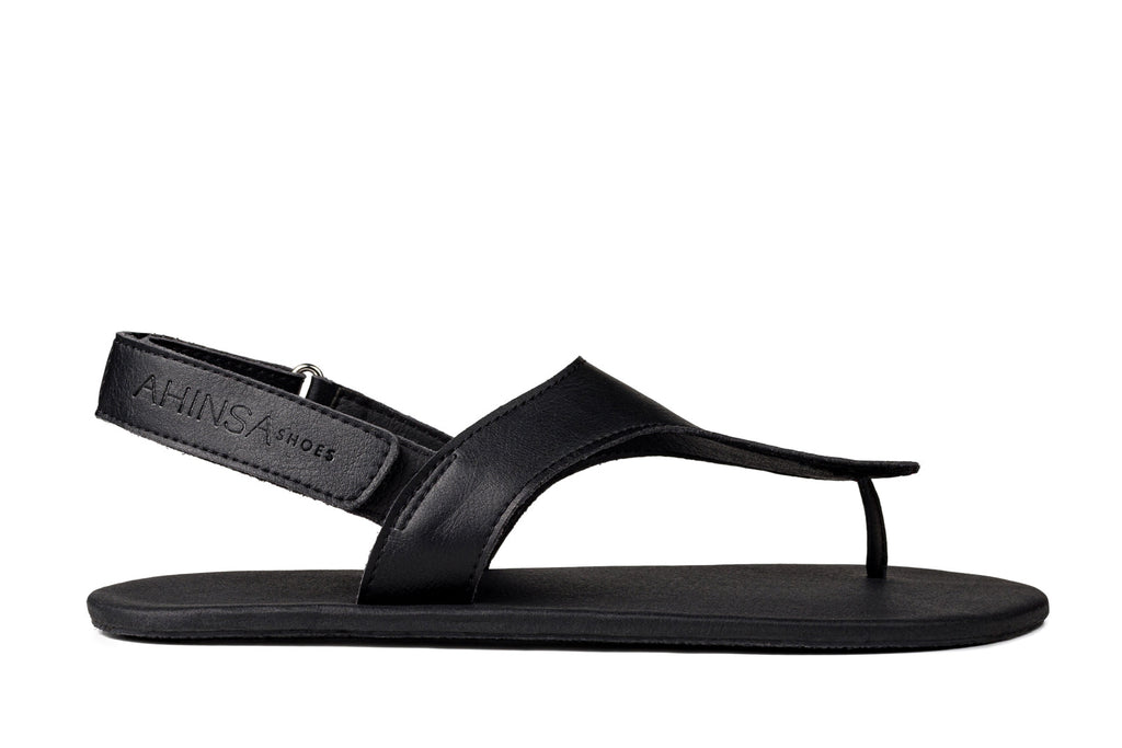 Simple barefoot black sandals