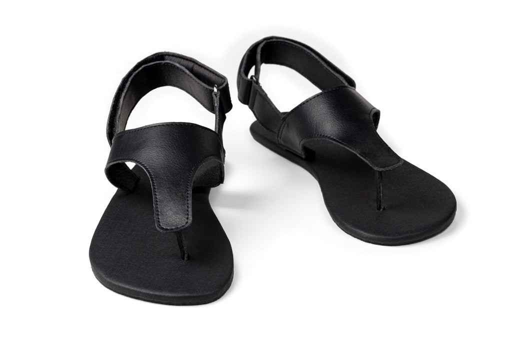 Simple barefoot black sandals