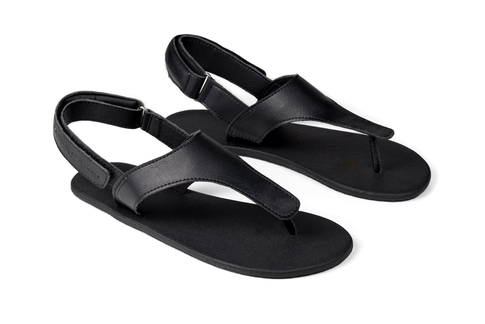 Simple barefoot black sandals