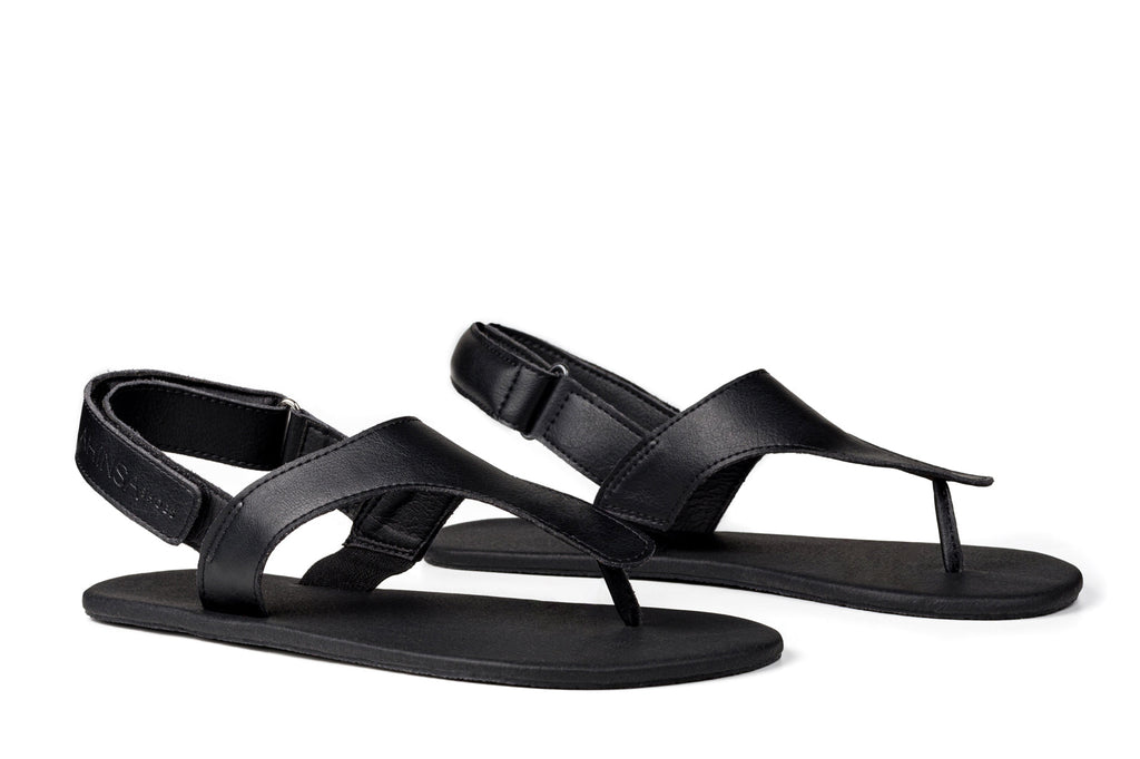 Simple barefoot black sandals
