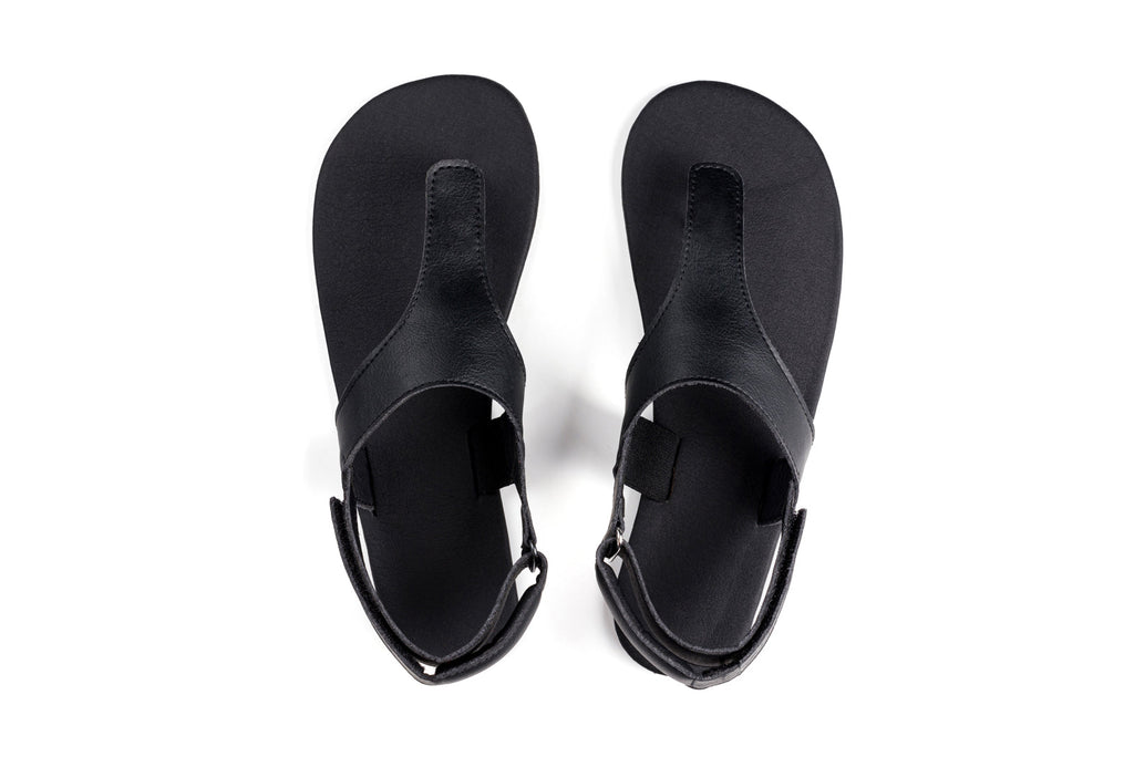 Simple barefoot black sandals