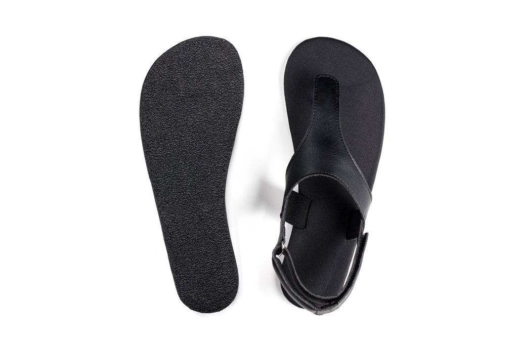 Simple barefoot black sandals