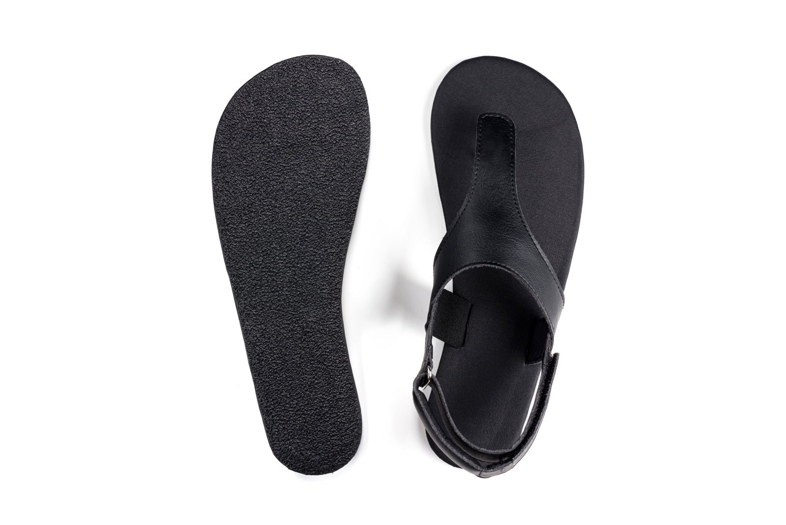 Simple barefoot black sandals
