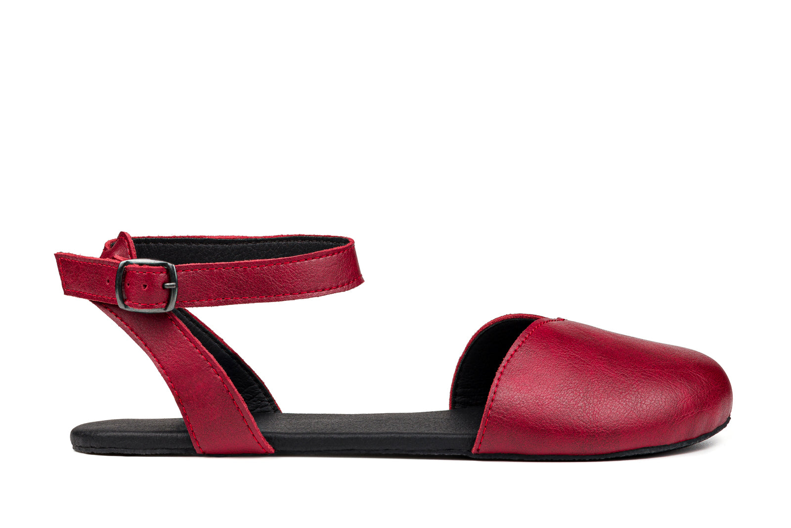 Ballerina barefoot burgundy dress shoes