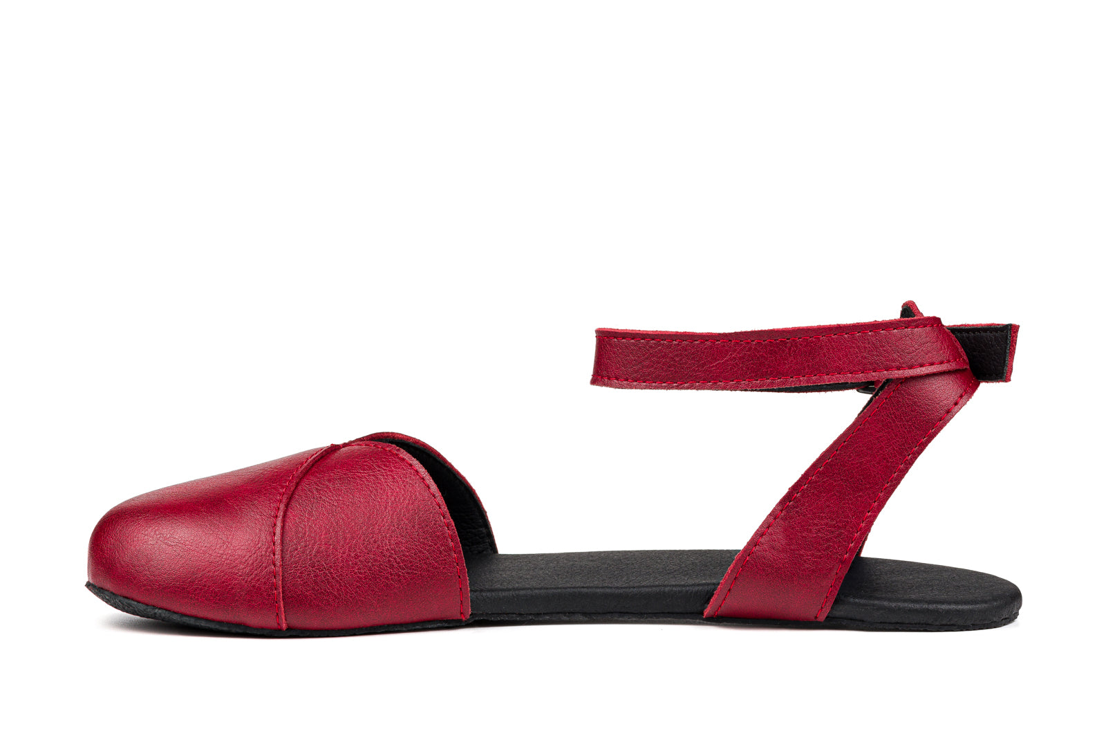 Ballerina barefoot burgundy dress shoes
