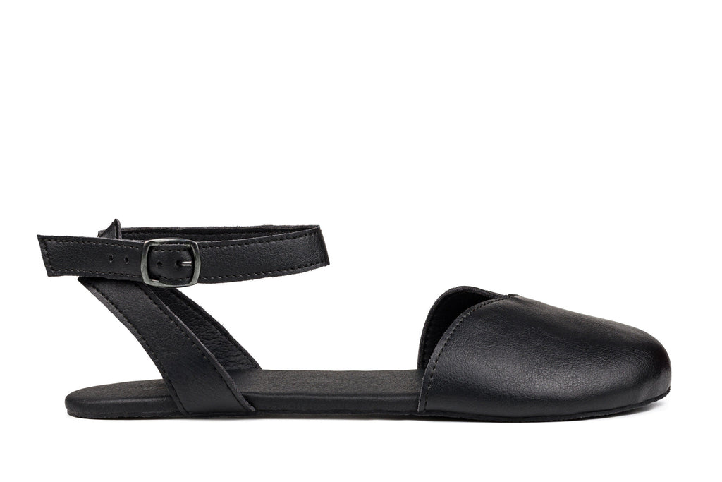 Ballerina barefoot black dress shoes