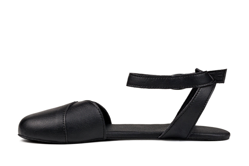 Ballerina barefoot black dress shoes
