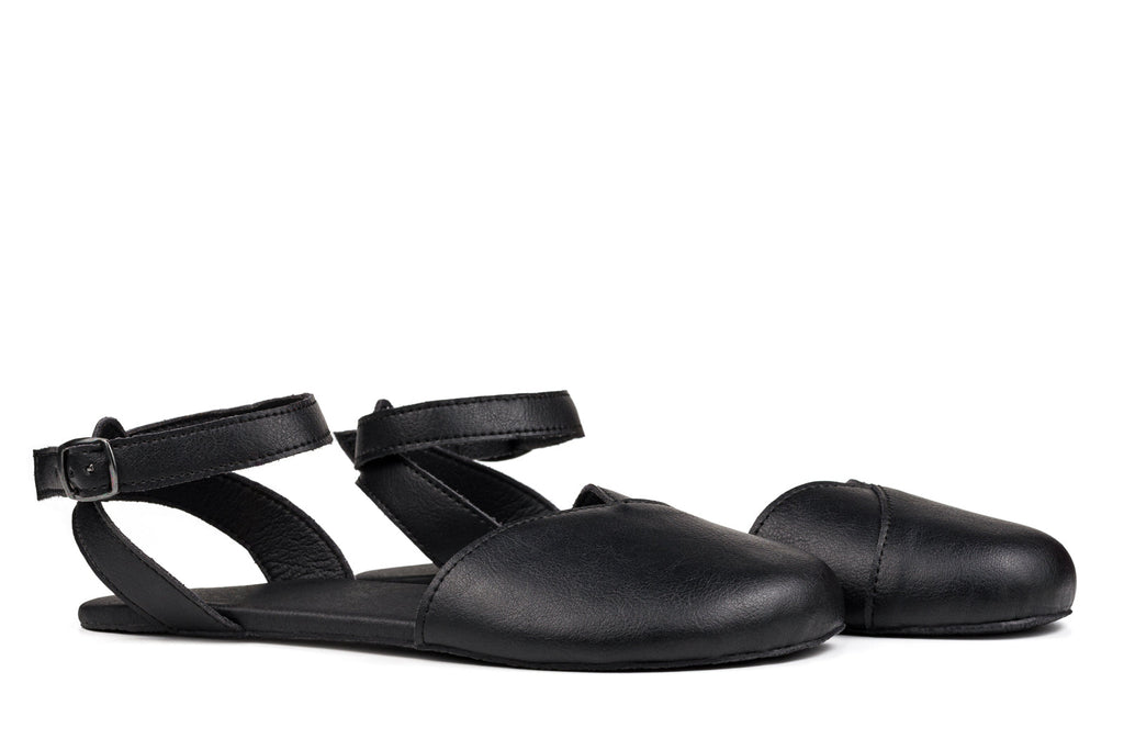 Ballerina barefoot black dress shoes