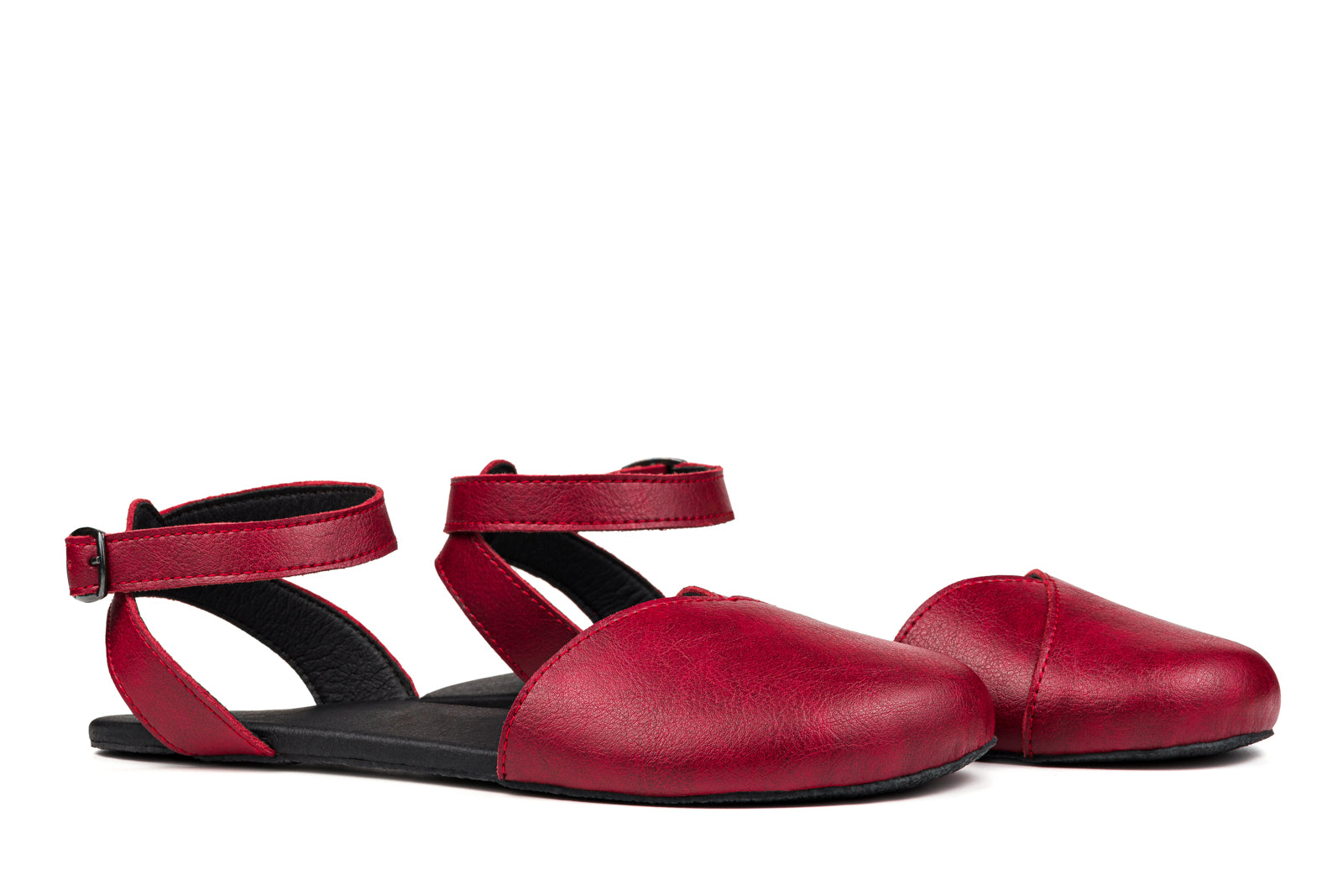 Ballerina barefoot burgundy dress shoes
