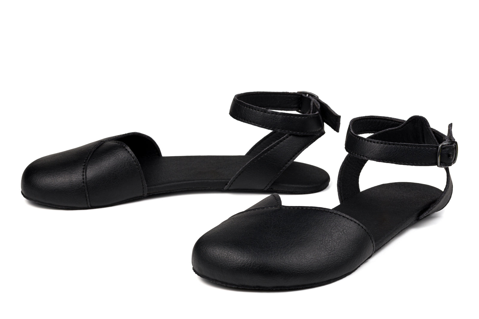 Ballerina barefoot black dress shoes