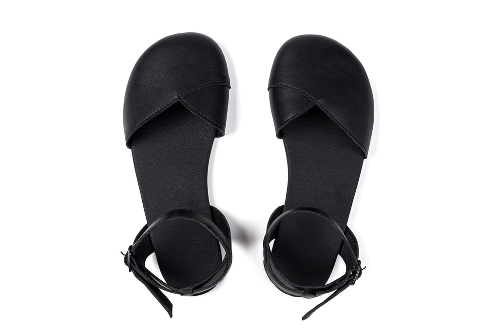 Ballerina barefoot black dress shoes