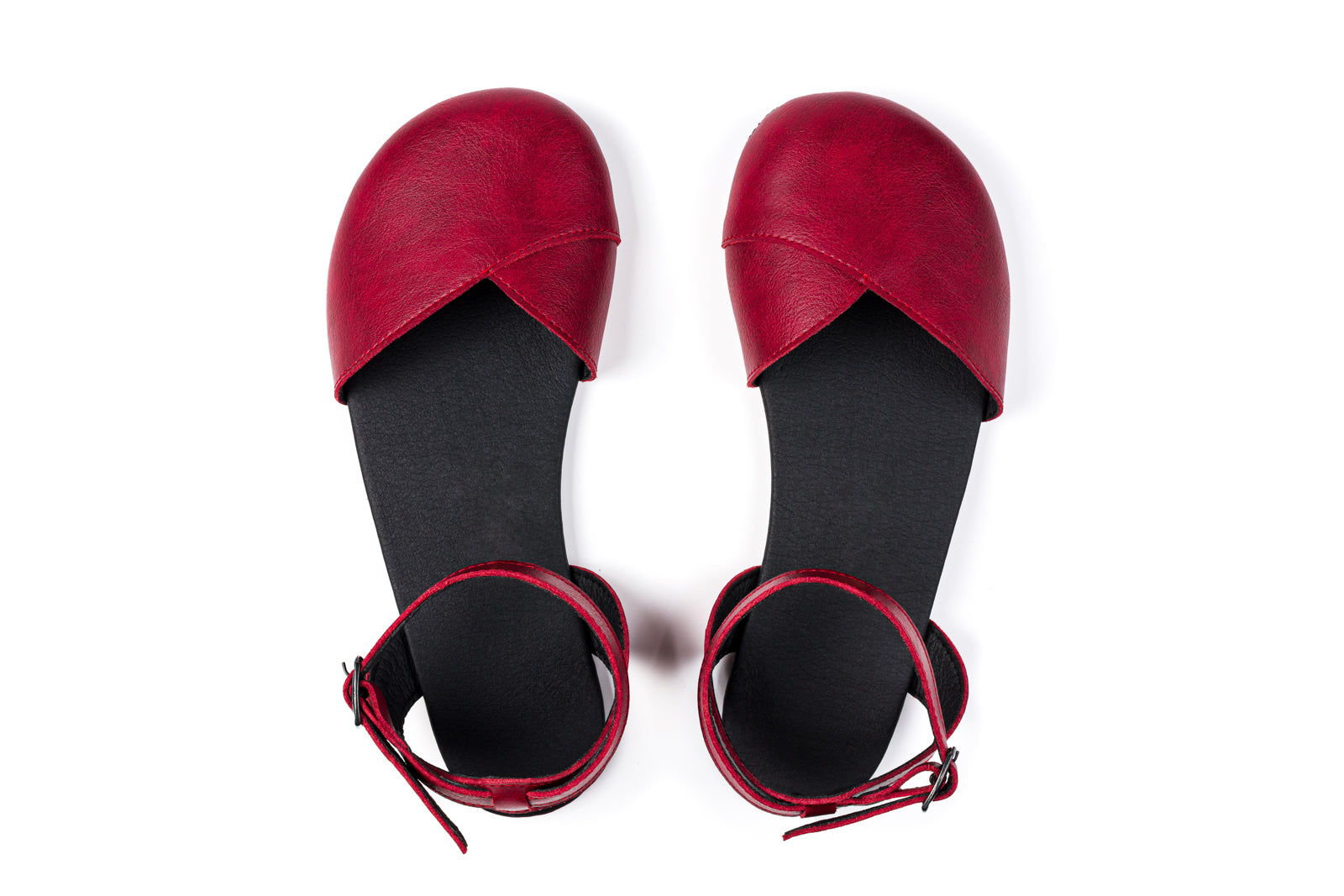 Ballerina barefoot burgundy dress shoes