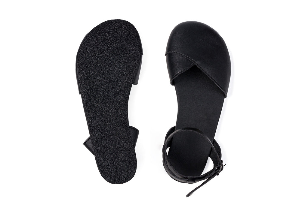 Ballerina barefoot black dress shoes