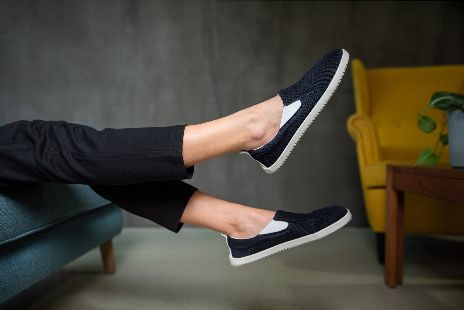 Navy Comfort slip-on sneakers