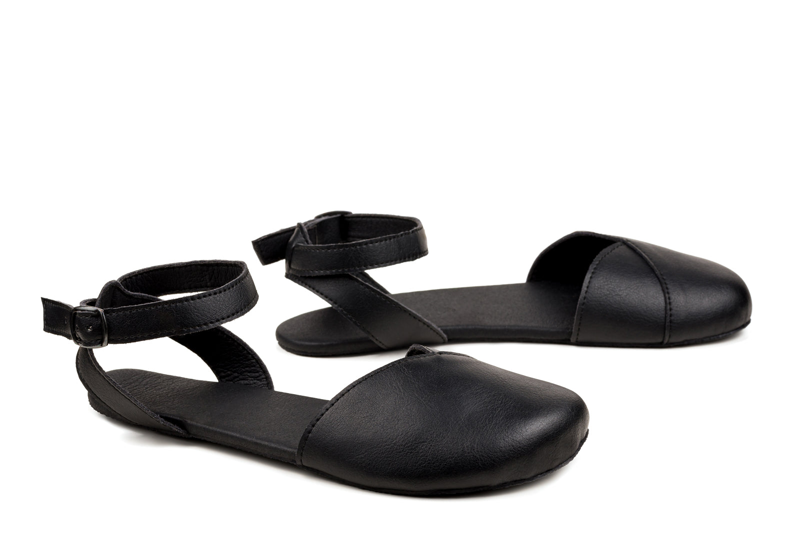 Ballerina barefoot black dress shoes