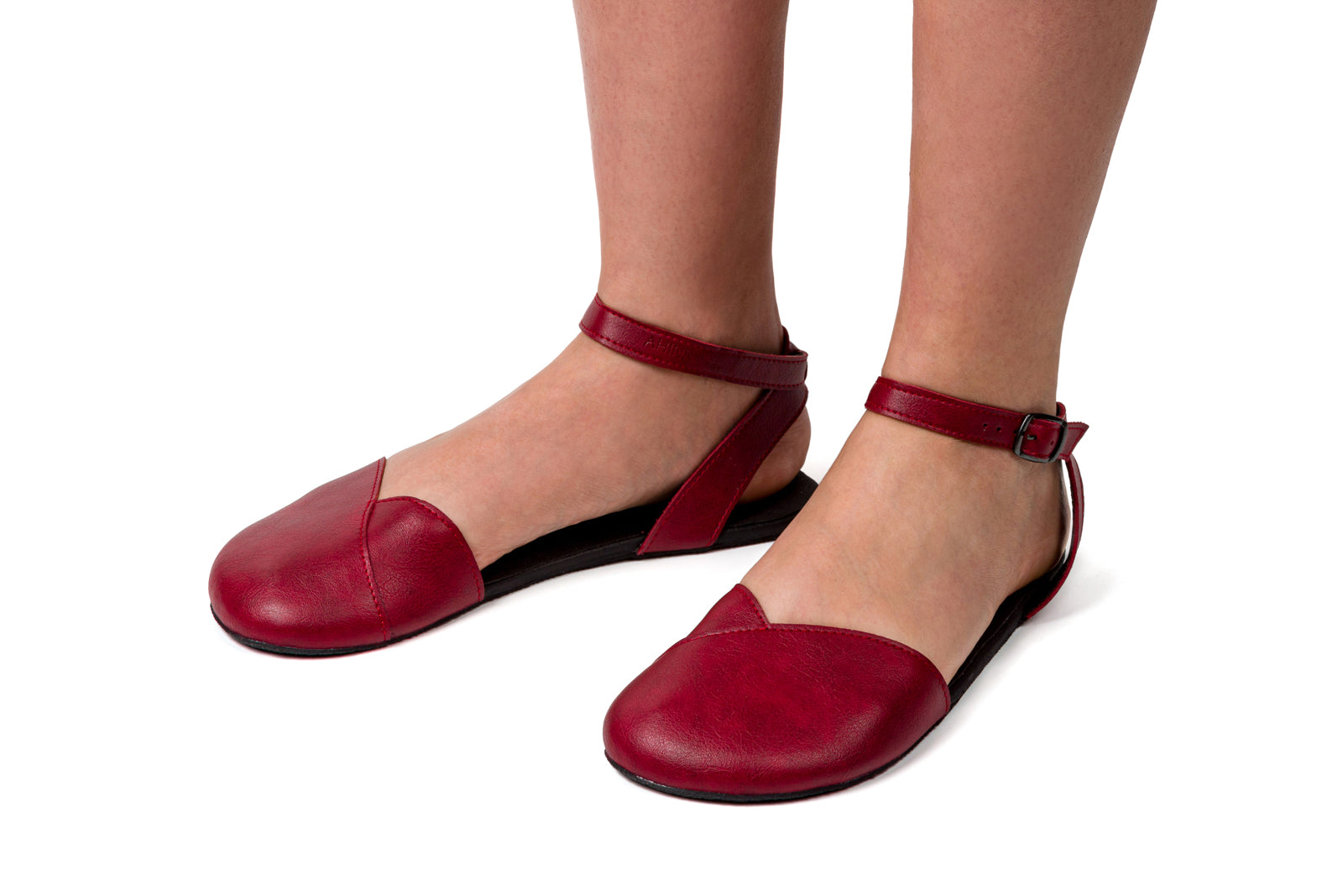 Ballerina barefoot burgundy dress shoes