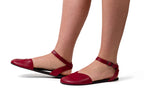 Ballerina barefoot burgundy dress shoes