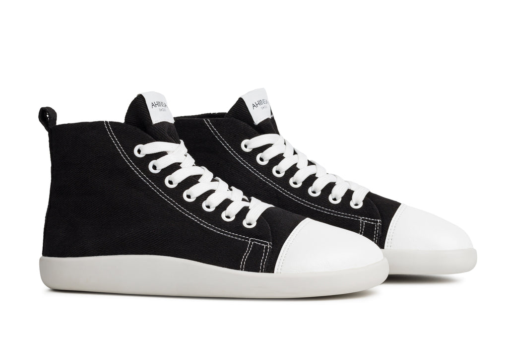 barefoot sneakers Street high-top – Black Hemp