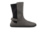 barefoot grey nubuck mid-calf boots