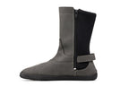barefoot grey nubuck mid-calf boots